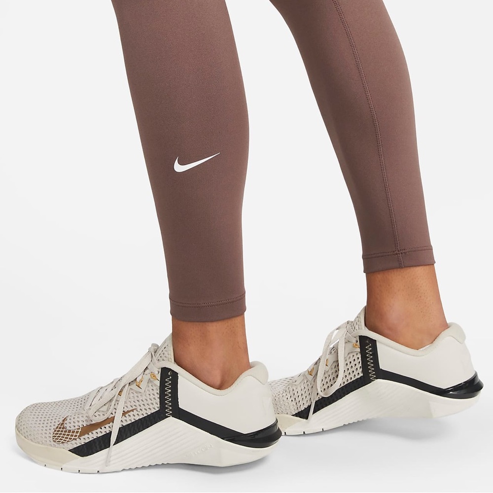Nike One Women's Mid-Rise Leggings in Plum Eclipse (Mauve Brown) - Picture 5 of 10